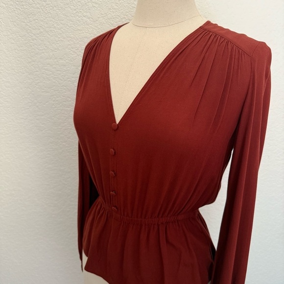 H&M Blouse Size 4~Dark Rust - Picture 4 of 7